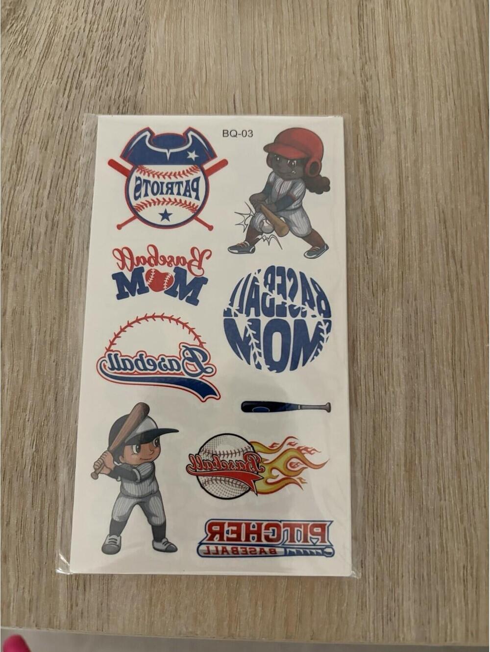 Baseball Temporary Tattoos - 4 New Packs